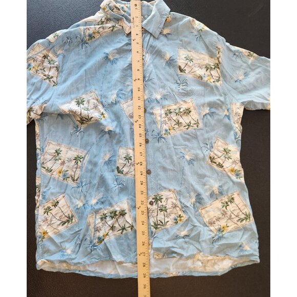 Windham Pointe Hawaiian Shirt Rayon Floral Vacation Blue Button Up Mens XL - Picture 9 of 9